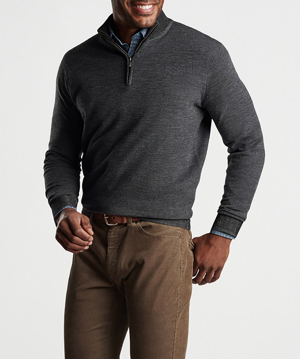 Peter Millar Breaker Birdseye Quarter-Zip Sweater, Men's Big & Tall