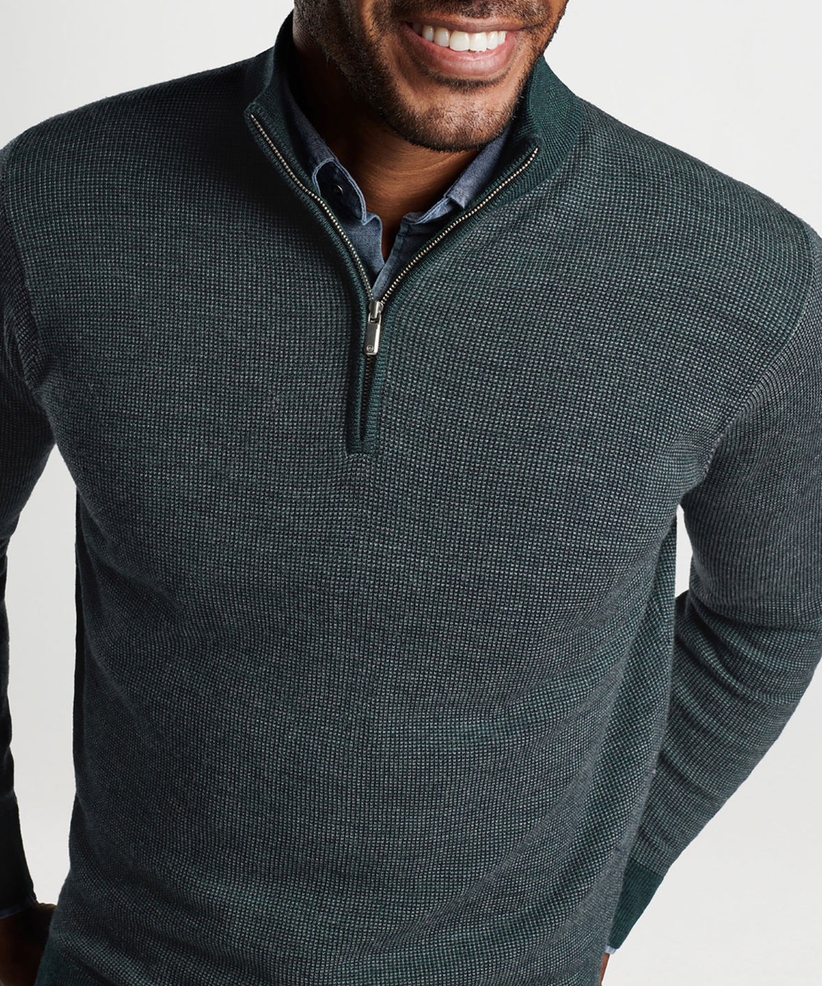 Peter Millar Breaker Birdseye Quarter-Zip Sweater, Men's Big & Tall