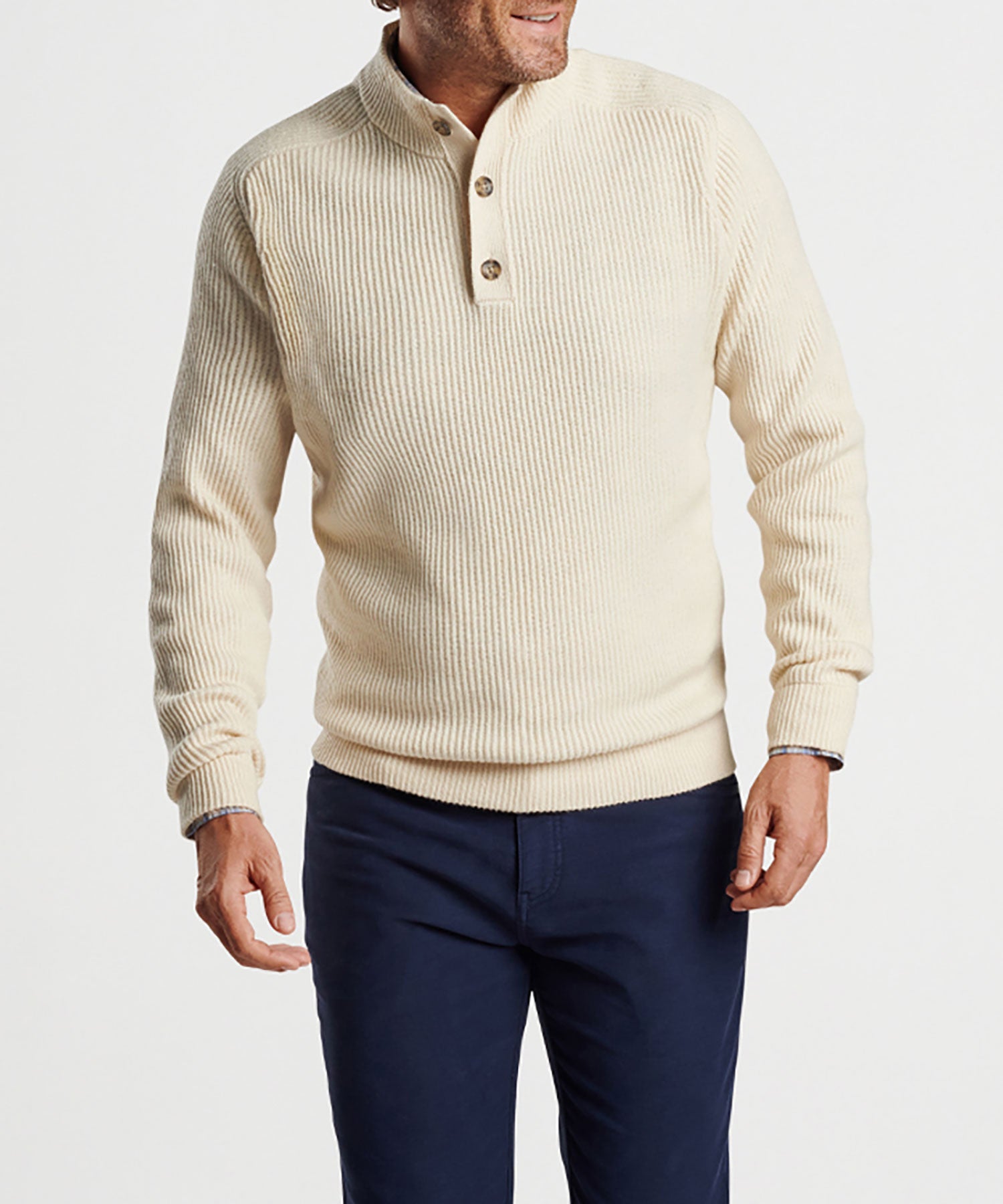Mens 3 button pullover sweater hotsell