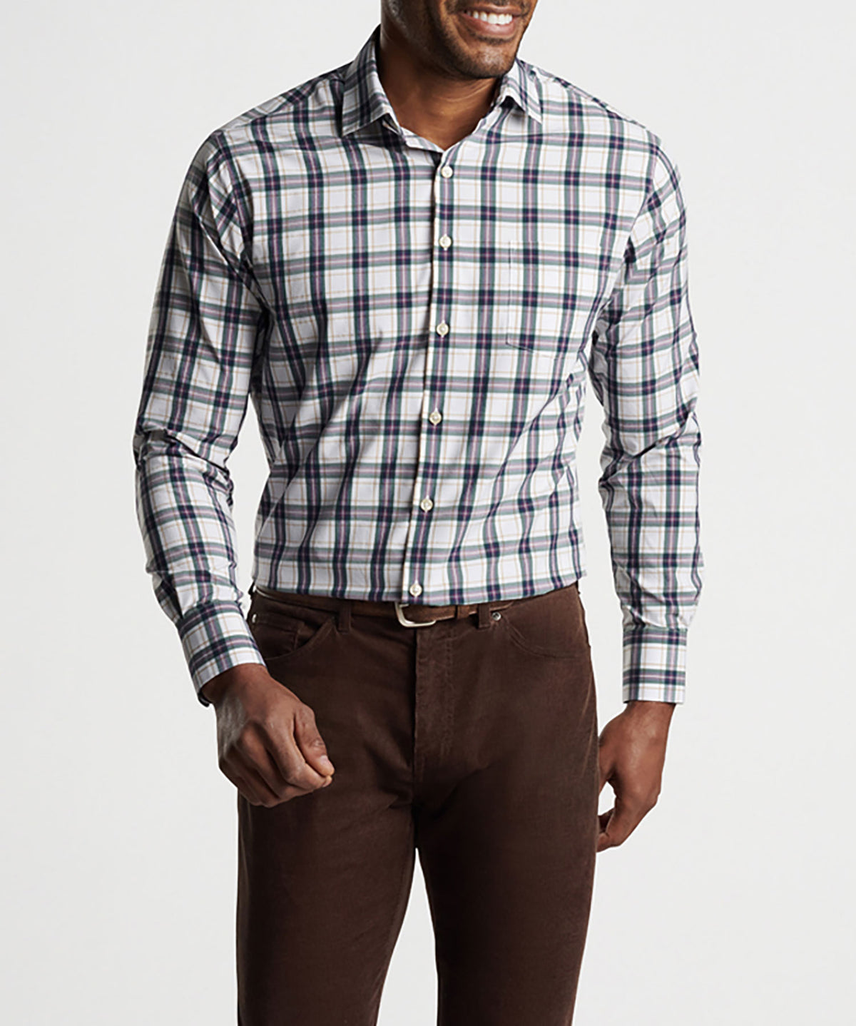 Peter Millar Long Sleeve Randall Sport Shirt, Men's Big & Tall