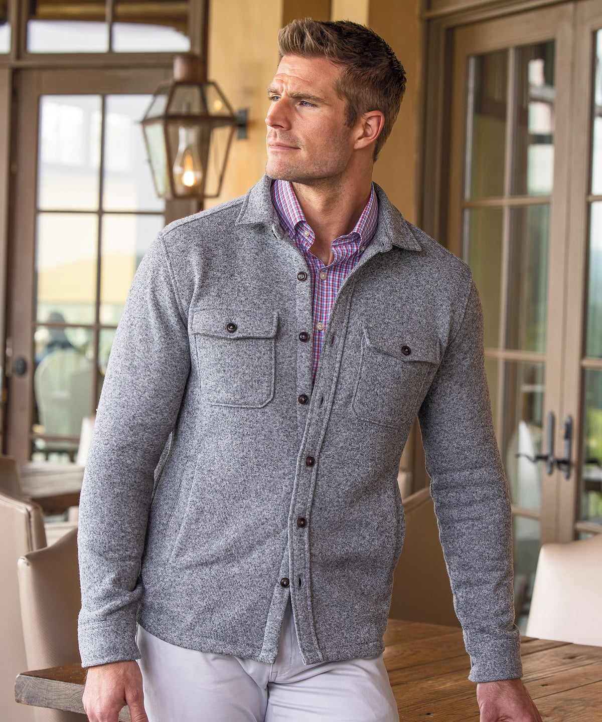 Peter Millar Sweater Fleece Shirt Jacket, Men's Big & Tall