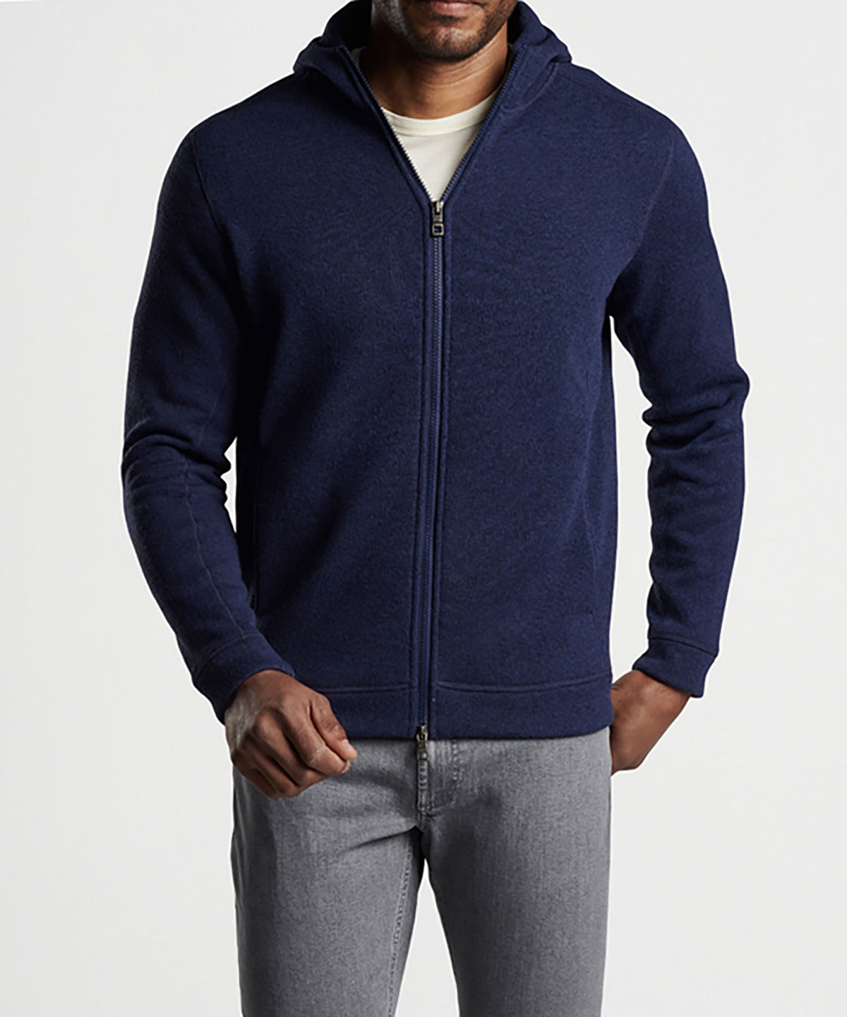 Peter Millar Sweater Fleece Full Zip Hoodie, Men's Big & Tall