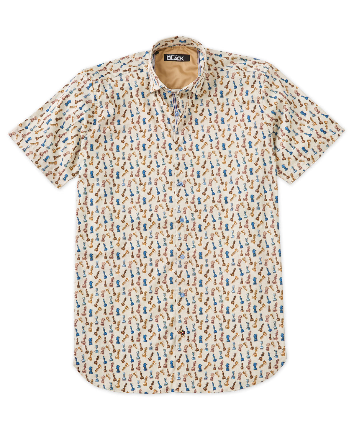 Westport Black Short Sleeve Print Sport Shirt