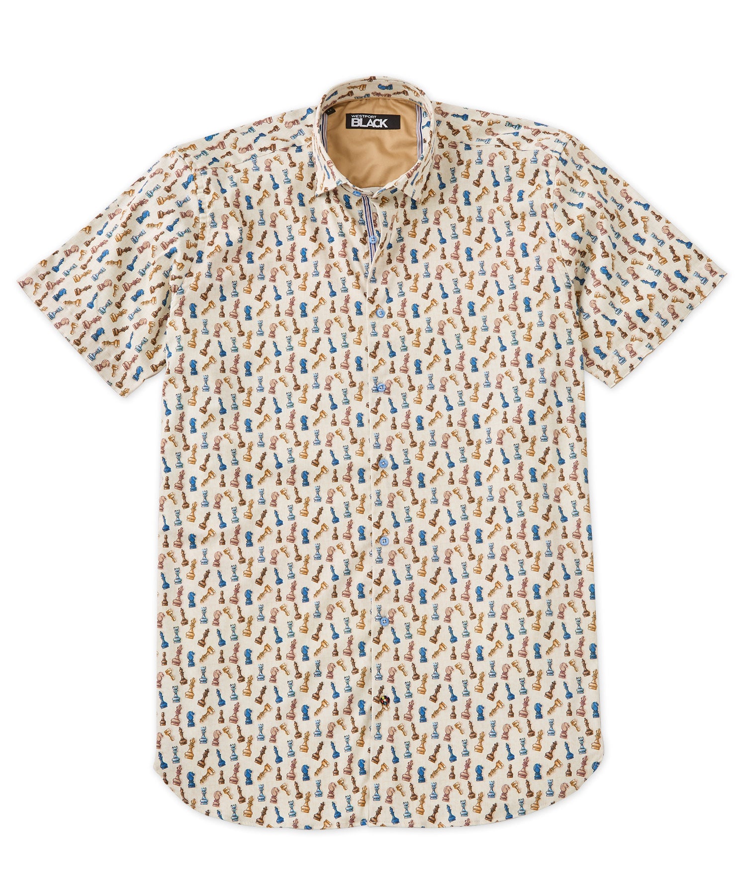 Westport Black Short Sleeve Print Sport Shirt