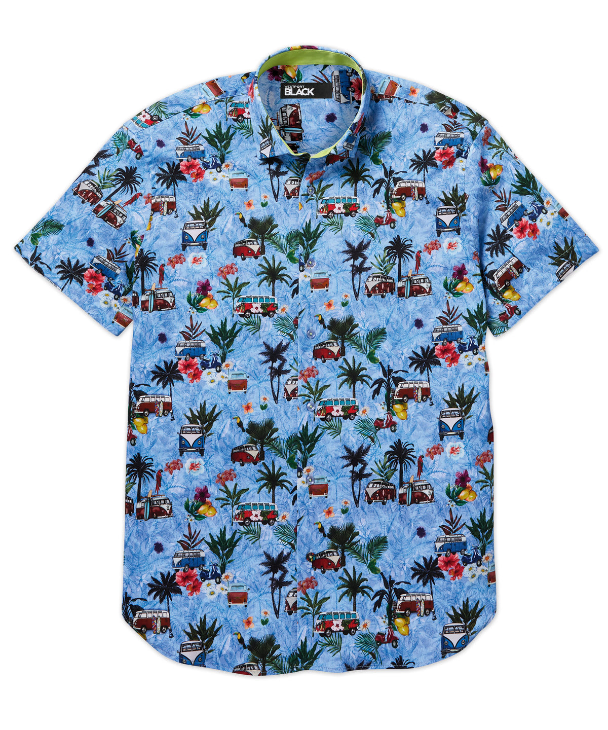 Westport Black Short Sleeve Print Sport Shirt