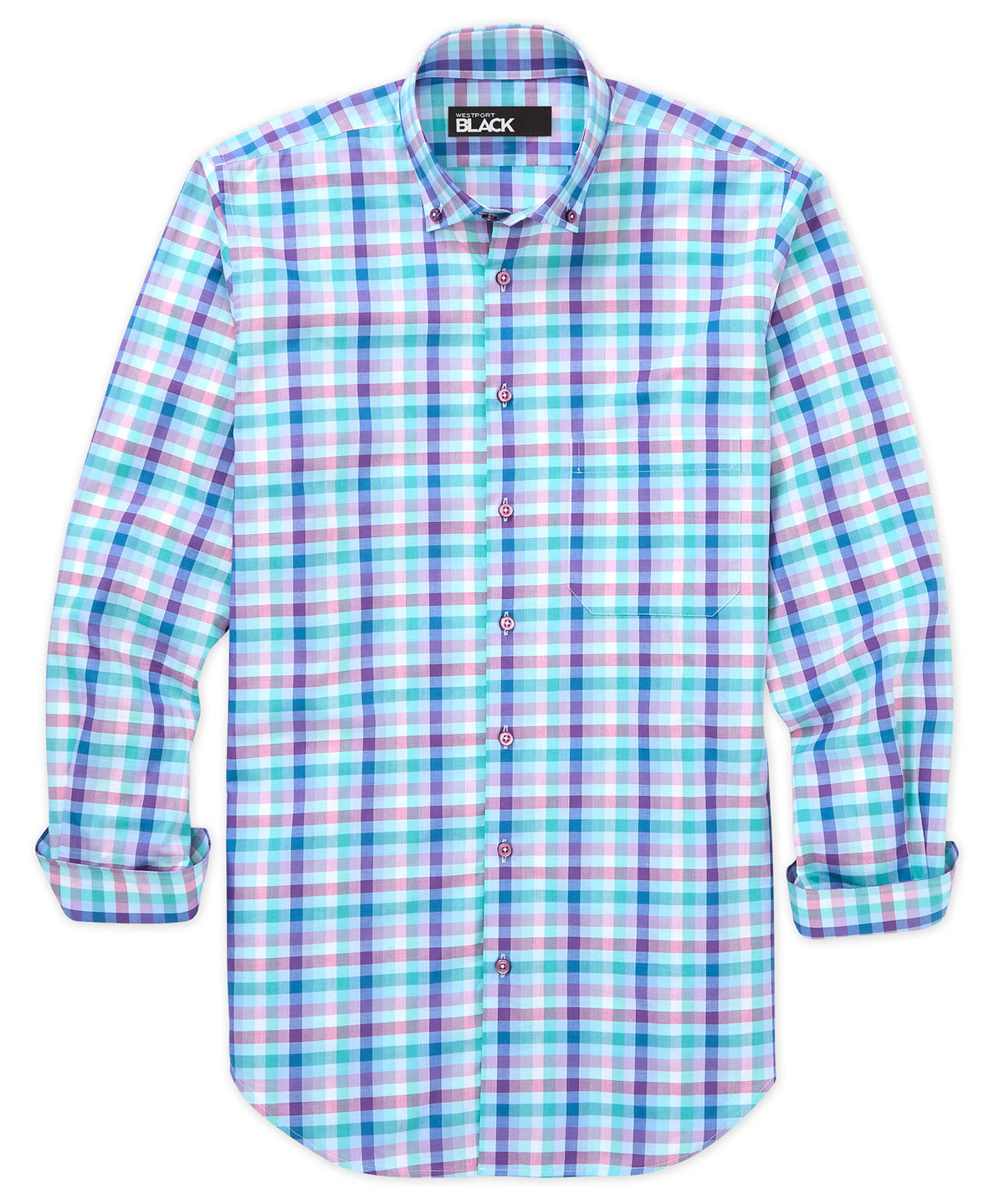 Westport Black Pastel Multi Check Sport Shirt