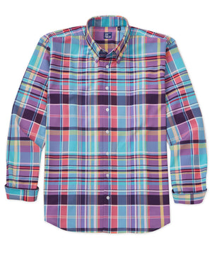 Camicia sportiva elasticizzata scozzese a maniche lunghe No-Tuck di Westport