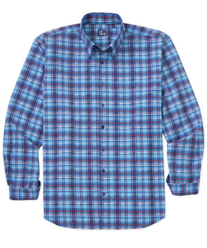 Camicia sportiva elasticizzata scozzese a maniche lunghe No-Tuck di Westport