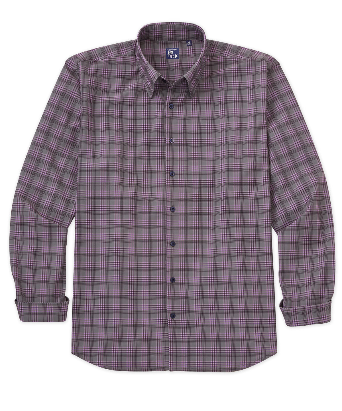 Camicia sportiva elasticizzata scozzese a maniche lunghe No-Tuck di Westport, Men's Big & Tall