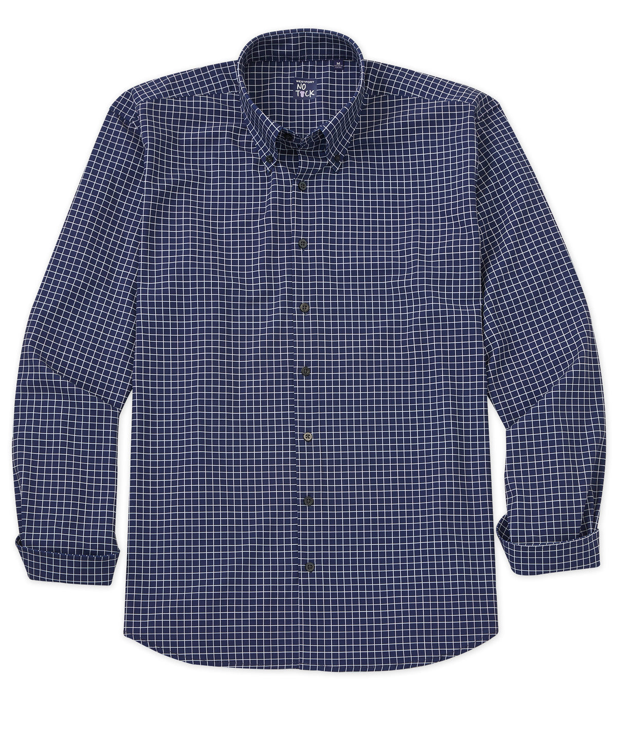 Camicia sportiva elasticizzata Westport No-Tuck a maniche lunghe con motivo a quadri, Men's Big & Tall