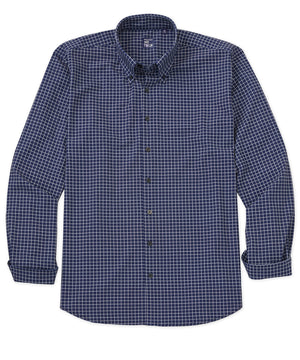 Westport No-Tuck Long Sleeve Grid Check Performance Stretch Sport Shirt