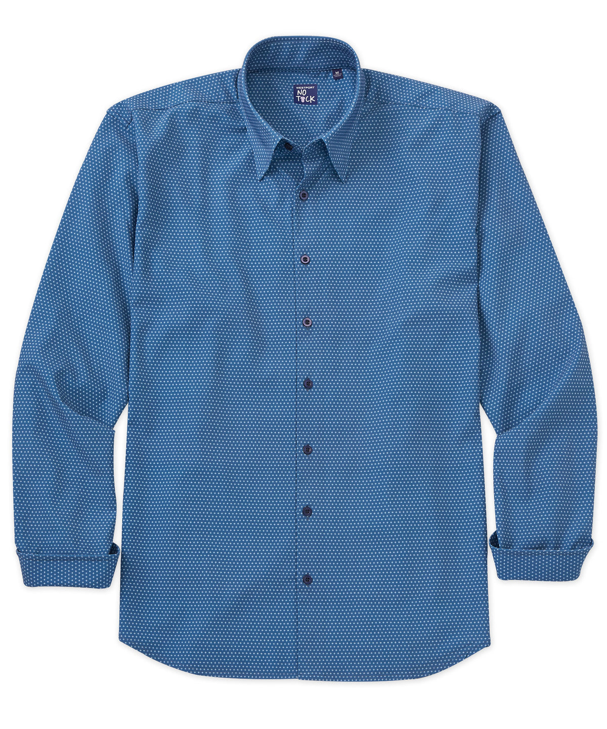 Camicia sportiva elasticizzata ad alte prestazioni con stampa stelle a maniche lunghe Westport No-Tuck, Men's Big & Tall