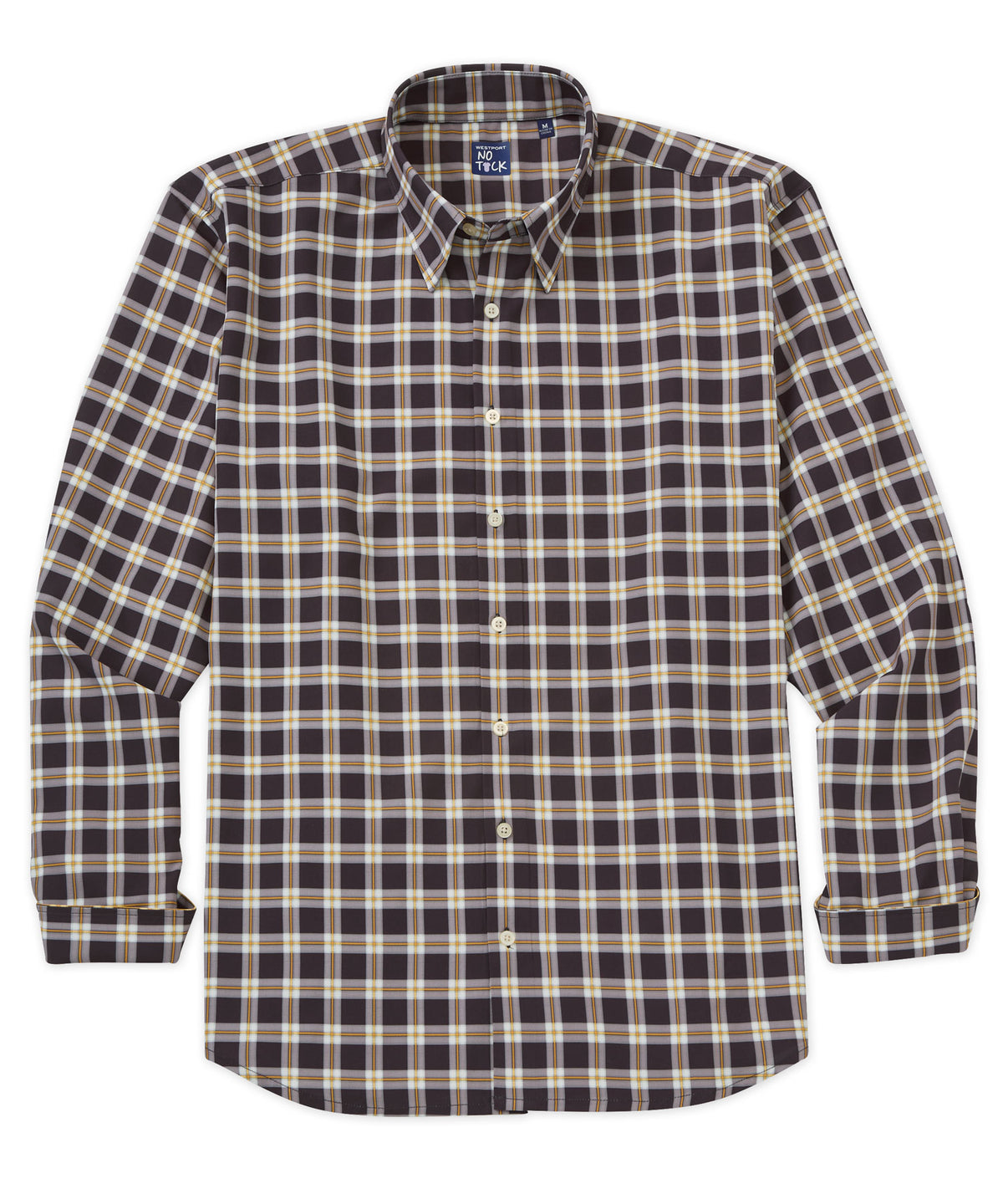 Camicia sportiva elasticizzata scozzese a maniche lunghe No-Tuck di Westport, Men's Big & Tall