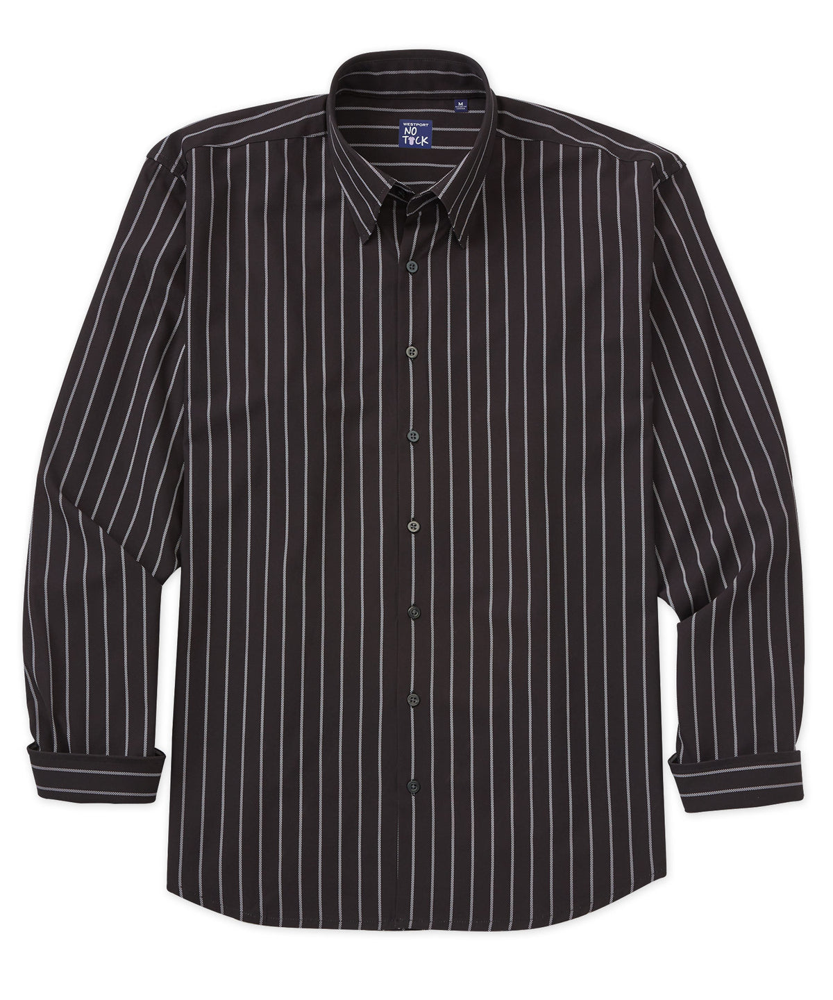 Camicia sportiva Westport No-Tuck a maniche lunghe a righe larghe, Men's Big & Tall