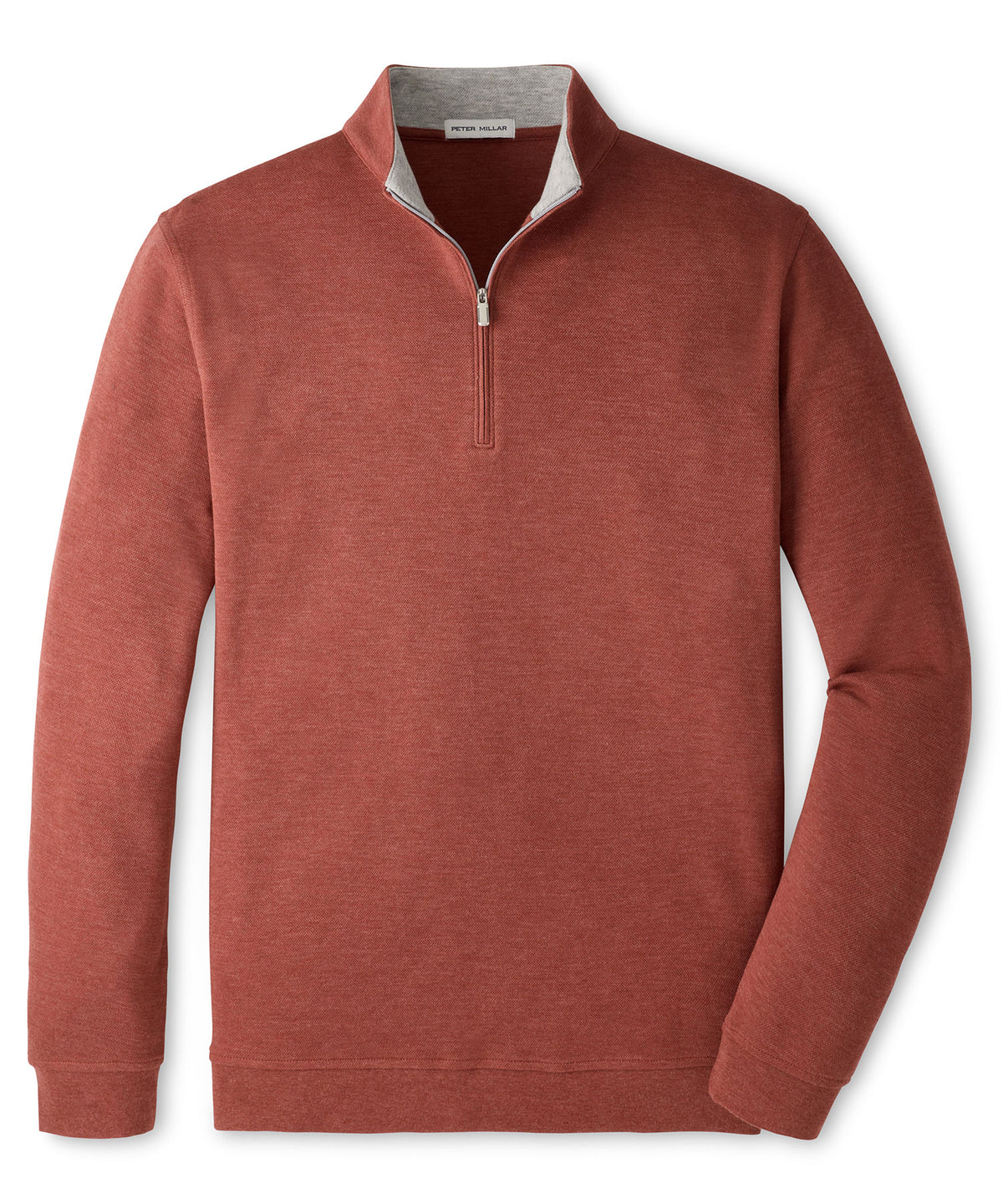 Peter Millar Crown Comfort Quarter-Zip Pullover - Burnt Orange, Men's Big & Tall