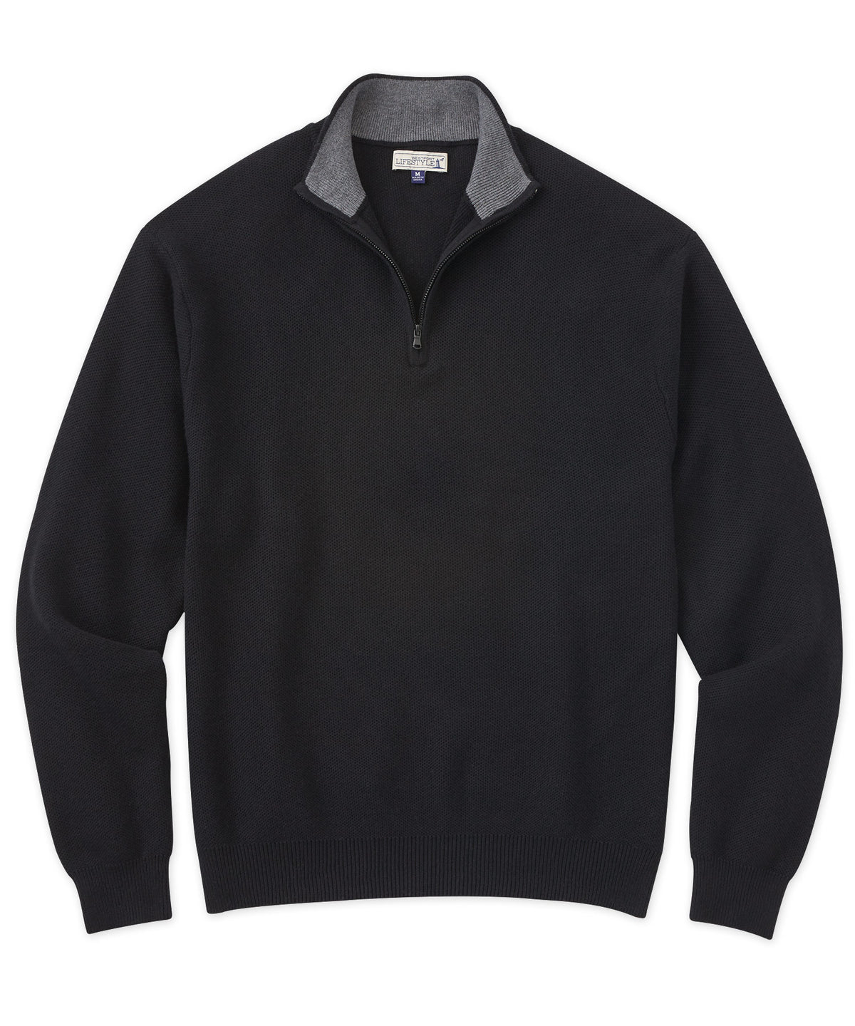 Westport Lifestyle Cotton Cashmere Quarter-Zip Pullover, Men's Big & Tall