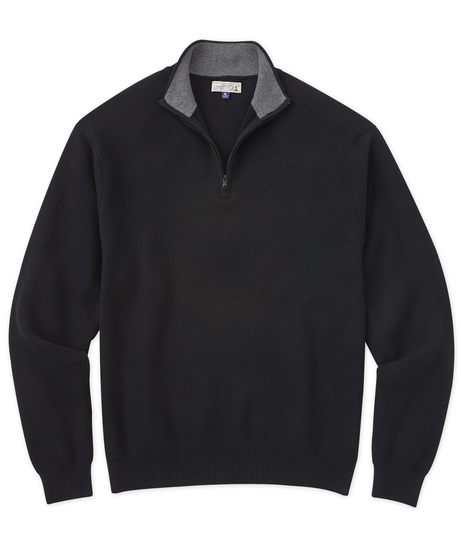 Westport Lifestyle Cotton Cashmere Quarter-Zip Pullover