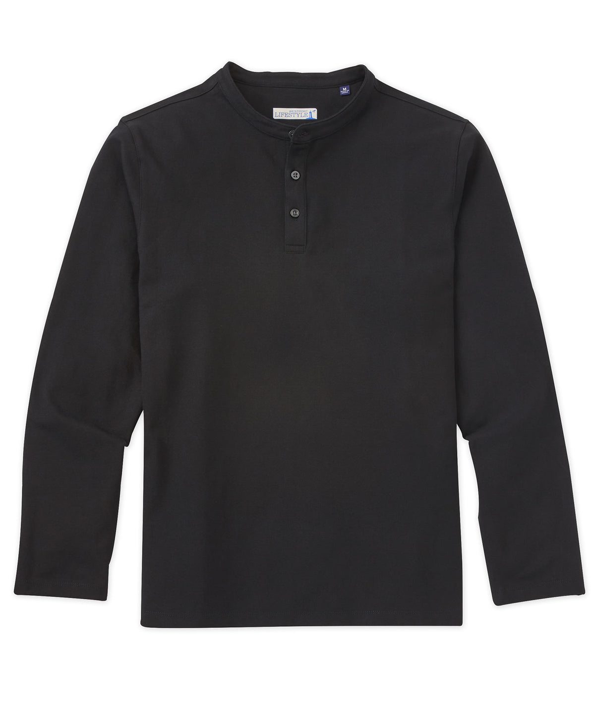 Henley in piqué di cotone a maniche lunghe Westport Lifestyle, Men's Big & Tall