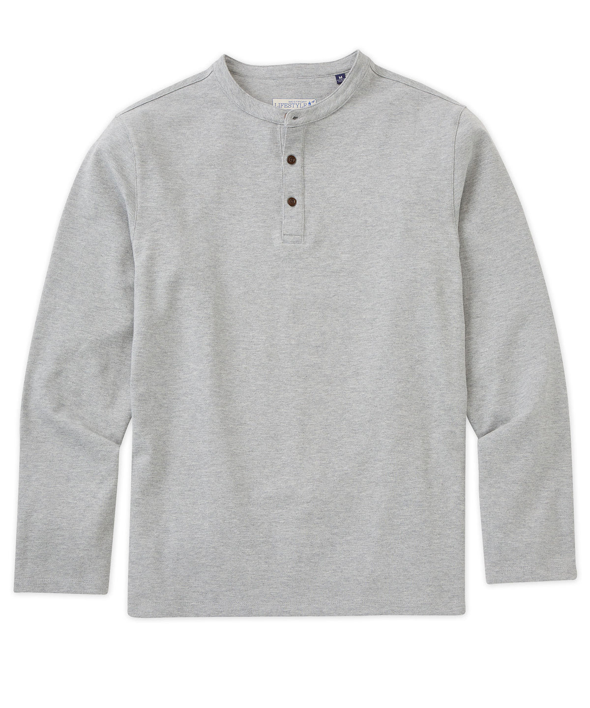 Henley in piqué di cotone a maniche lunghe Westport Lifestyle, Men's Big & Tall