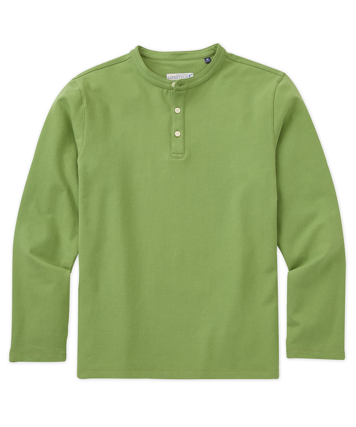 Henley in piqué di cotone a maniche lunghe Westport Lifestyle, Men's Big & Tall