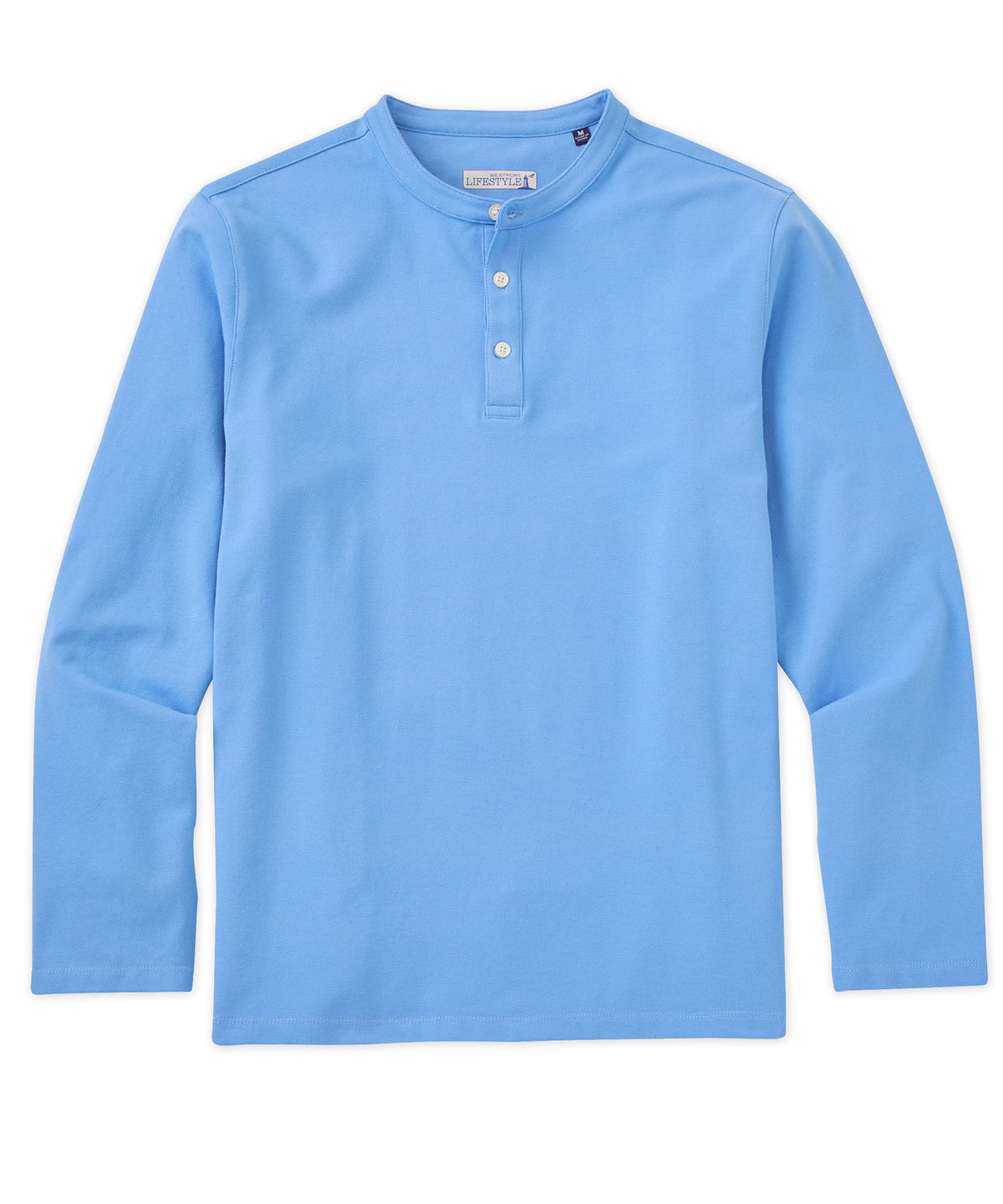 Henley in piqué di cotone a maniche lunghe Westport Lifestyle, Men's Big & Tall