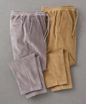 Corduroy pants with elastic hot sale waistband