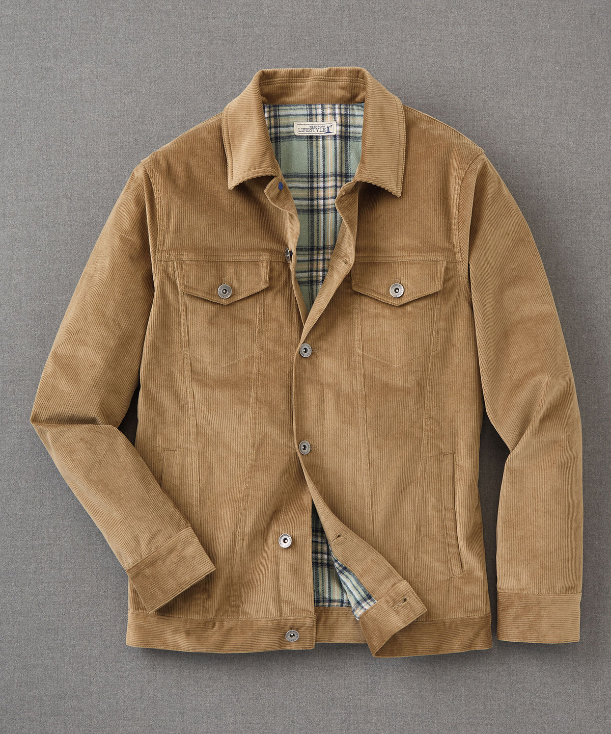 Westport Lifestyle Flannel Lined Corduroy Trucker Jacket
