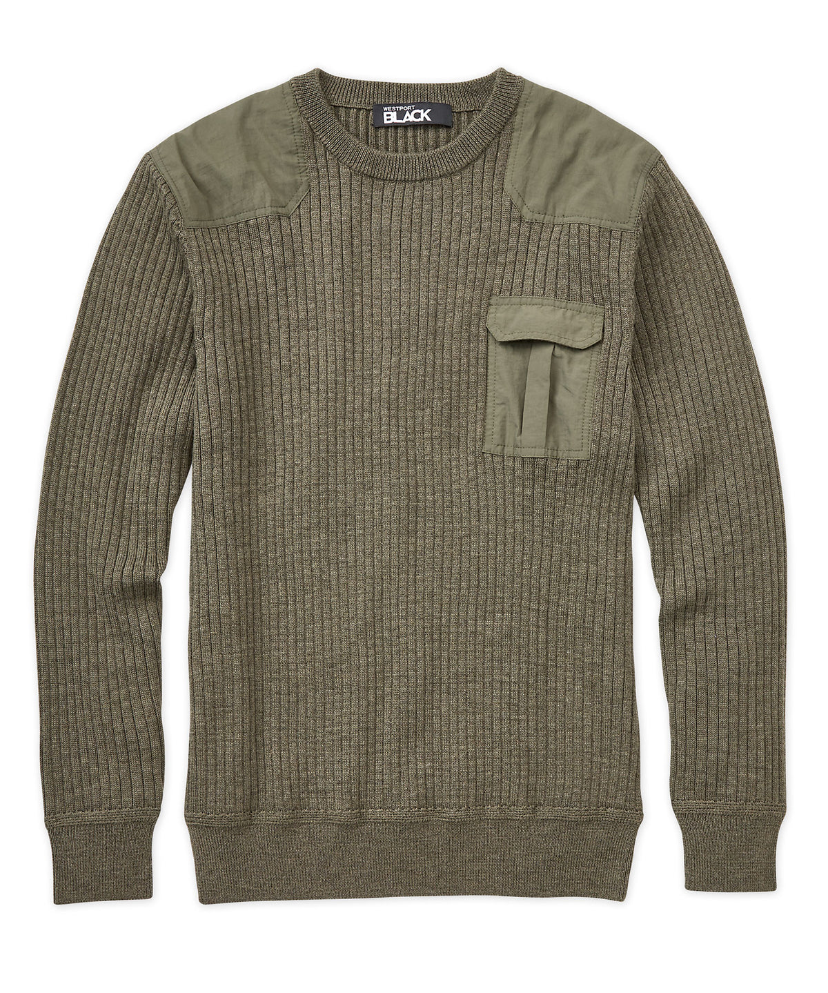 Maglione militare militare a coste nero Westport, Men's Big & Tall