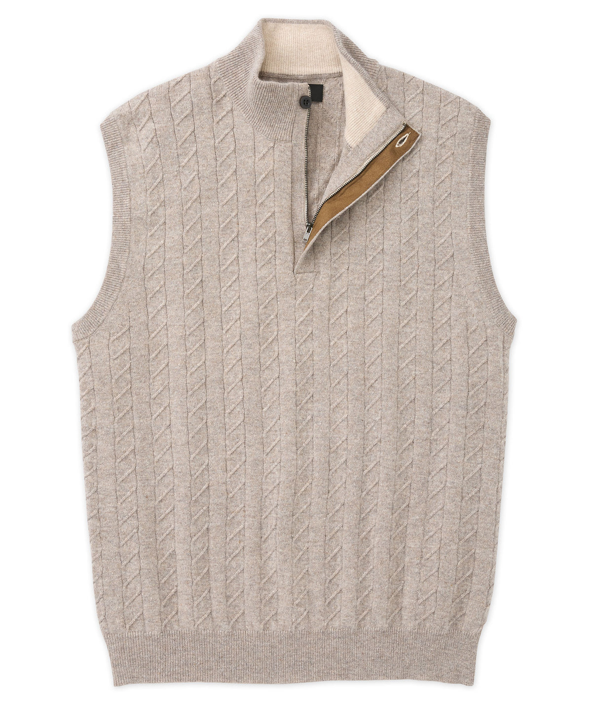 Gilet a trecce in misto cashmere nero Westport, Men's Big & Tall