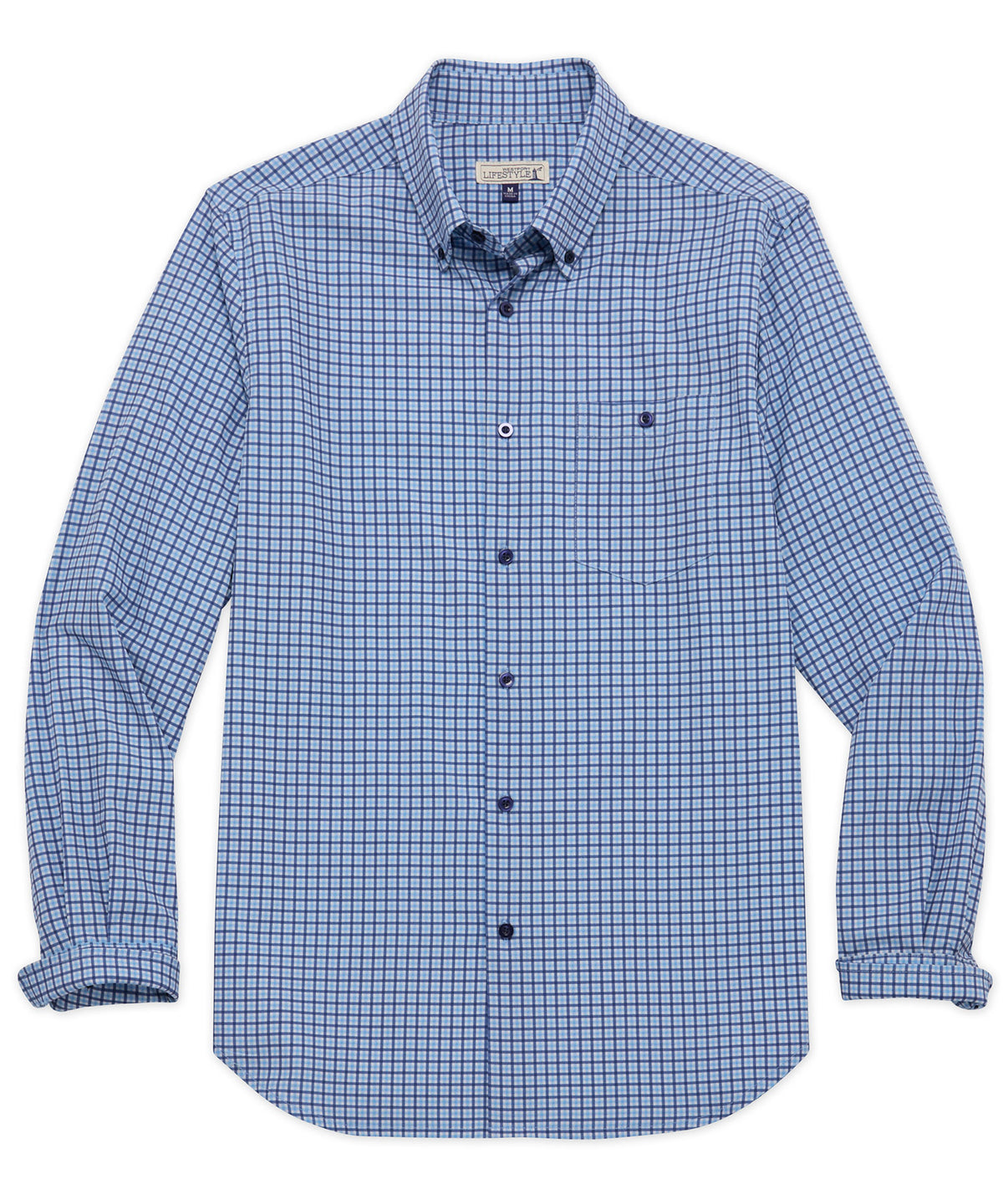 Westport Lifestyle Long Sleeve Performance Check Sport Shirt, Men's Big & Tall