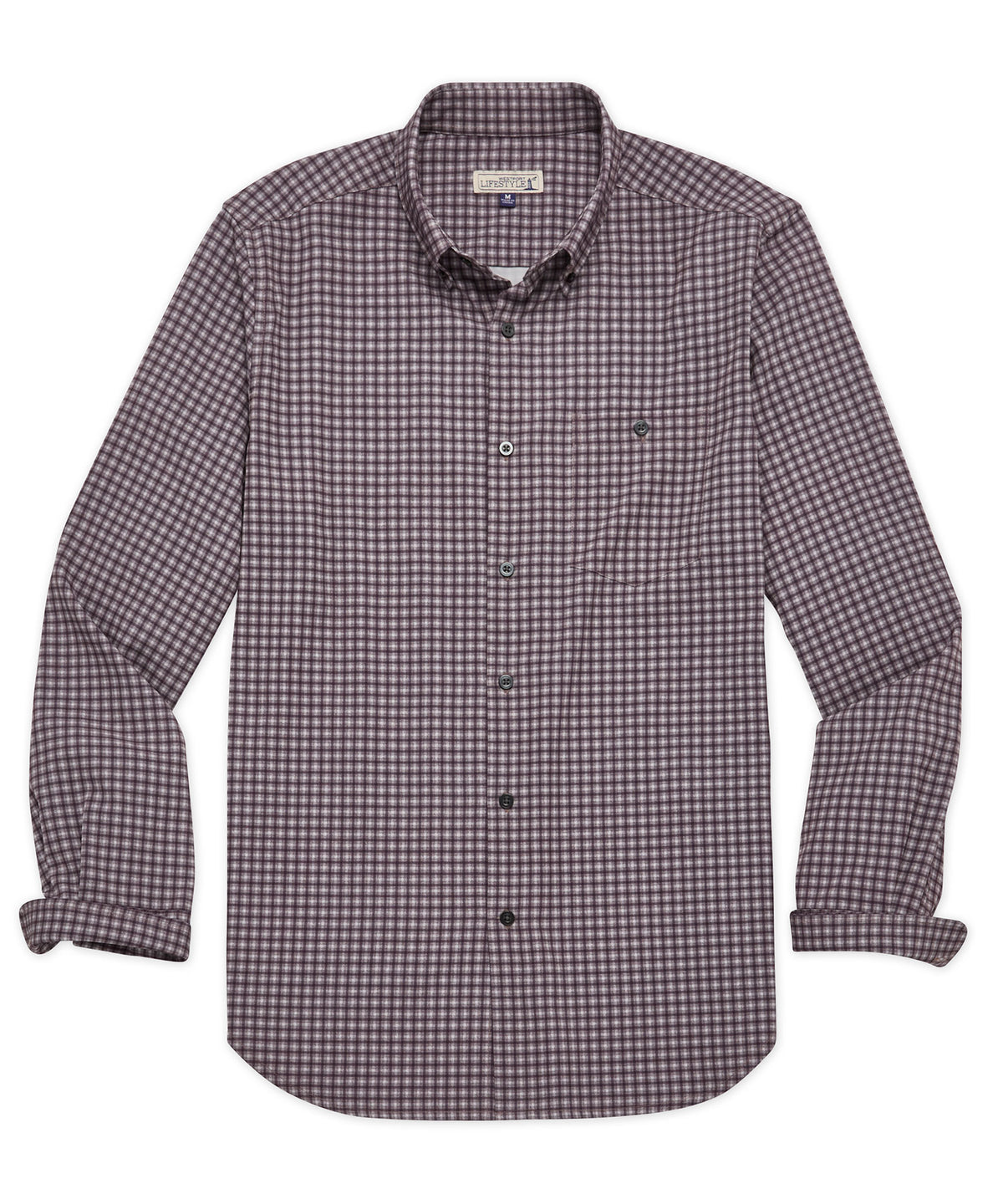 Westport Lifestyle Long Sleeve Performance Check Sport Shirt, Men's Big & Tall