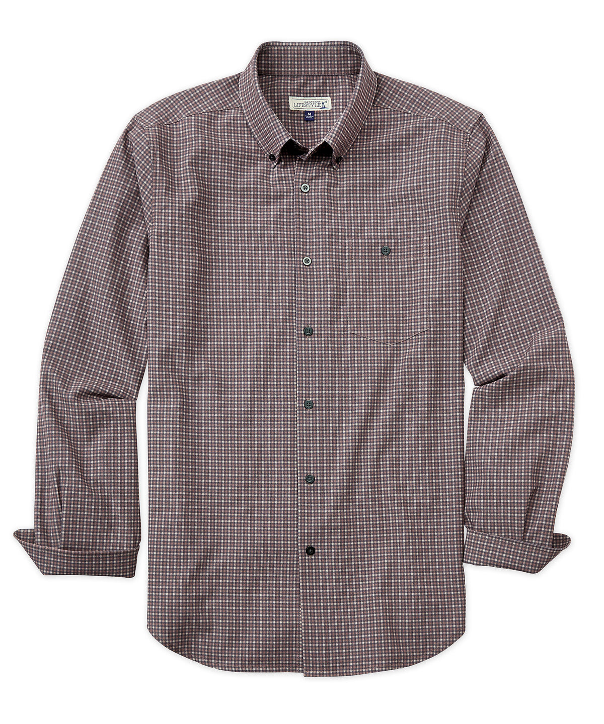 Westport Lifestyle Long Sleeve Performance Check Sport Shirt, Men's Big & Tall