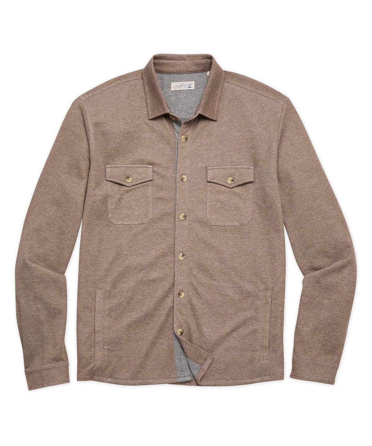 Westport Lifestyle Melange Soft Cotton-Blend Overshirt, Men's Big & Tall