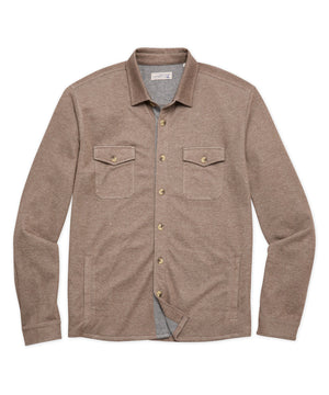 Westport Lifestyle Melange Soft Cotton-Blend Overshirt