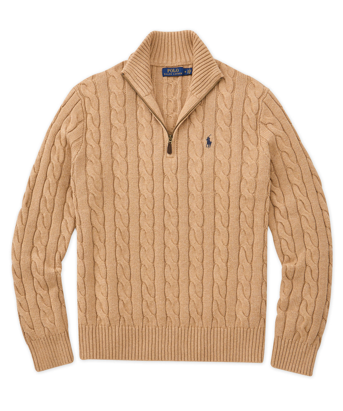 POLO RALPH LAUREN CABLE-KNIT COTTON SWEATER, Orange Men's Sweater