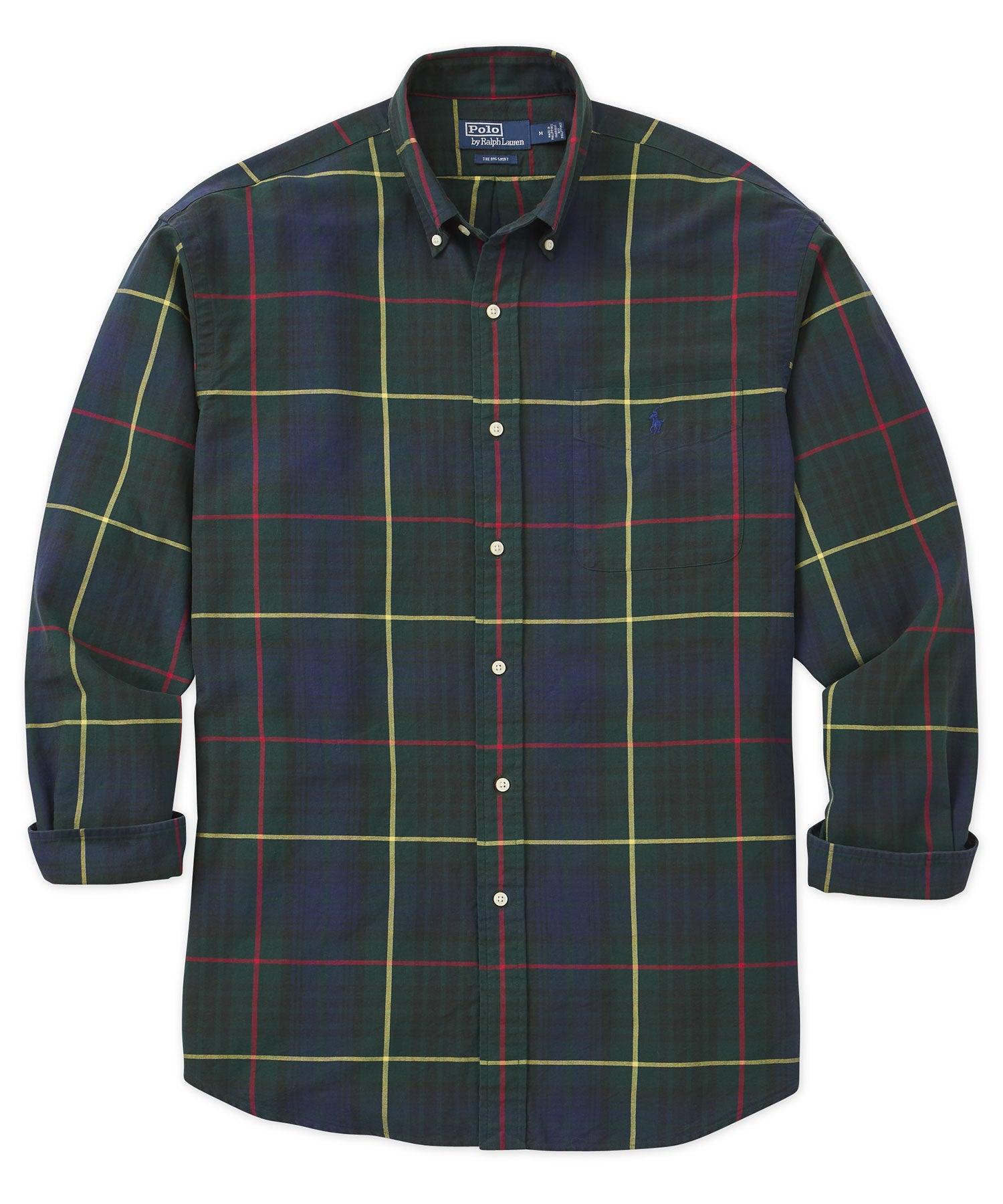 Men's V-neck, Plaid Shirt, Polo Shirts, Green Polo