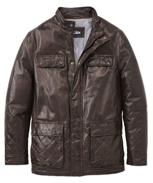 Westport Black Leather Chore Coat