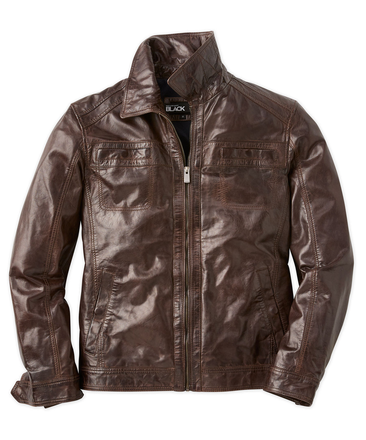 Westport Black Premium Leather Jacket, Men's Big & Tall