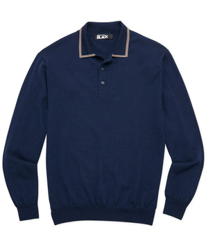 Polo Westport in lana merino con punta nera