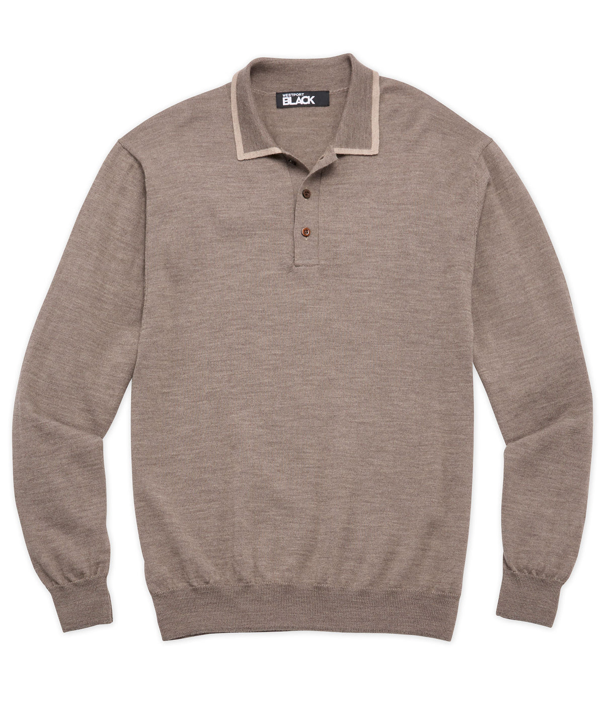 Polo Westport in lana merino con punta nera, Men's Big & Tall