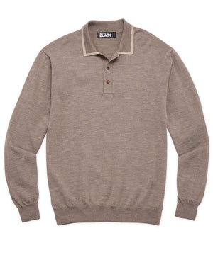 Polo Westport in lana merino con punta nera