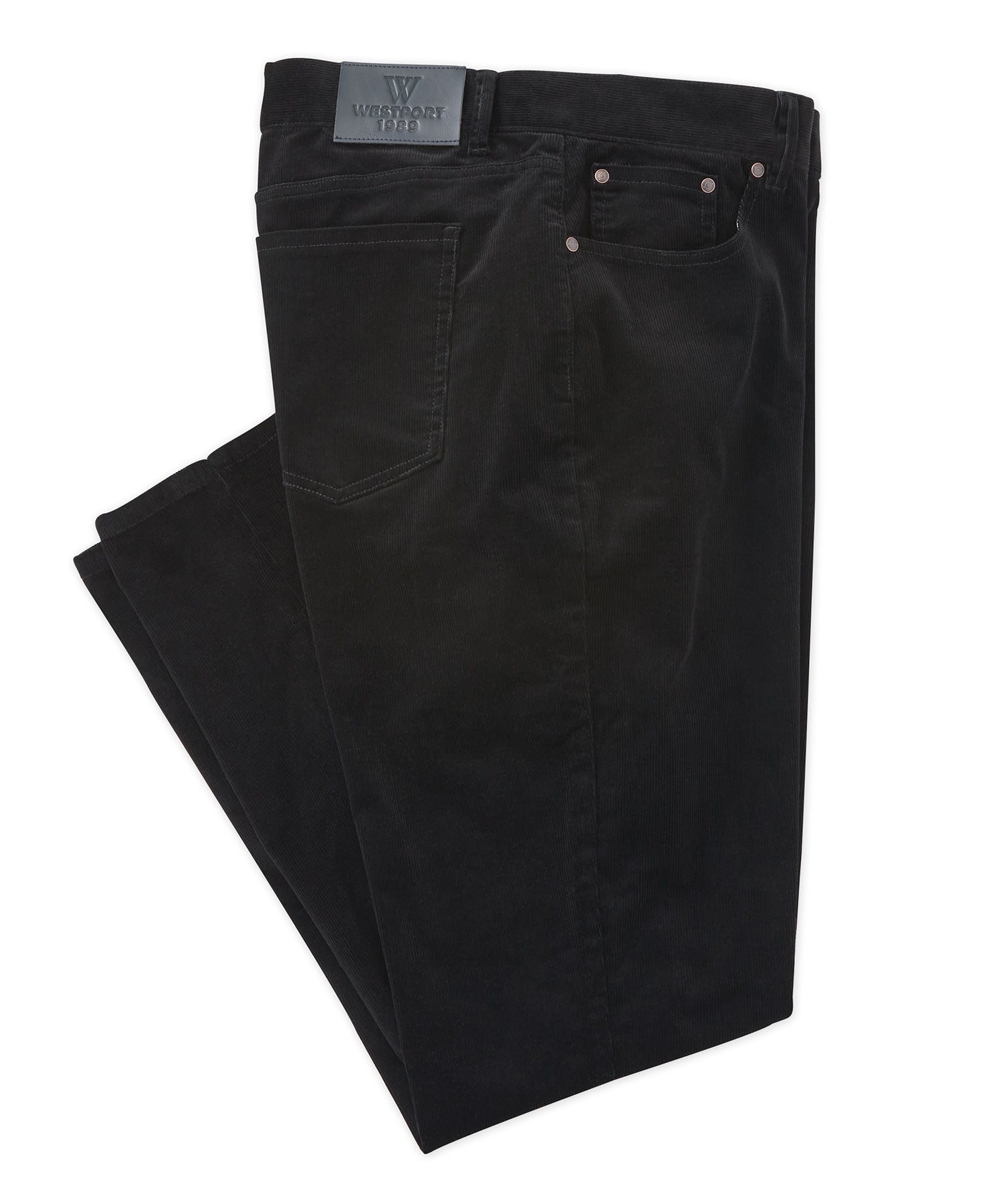 Westport Black Garment Dyed Five Pocket Stretch Twill Pant