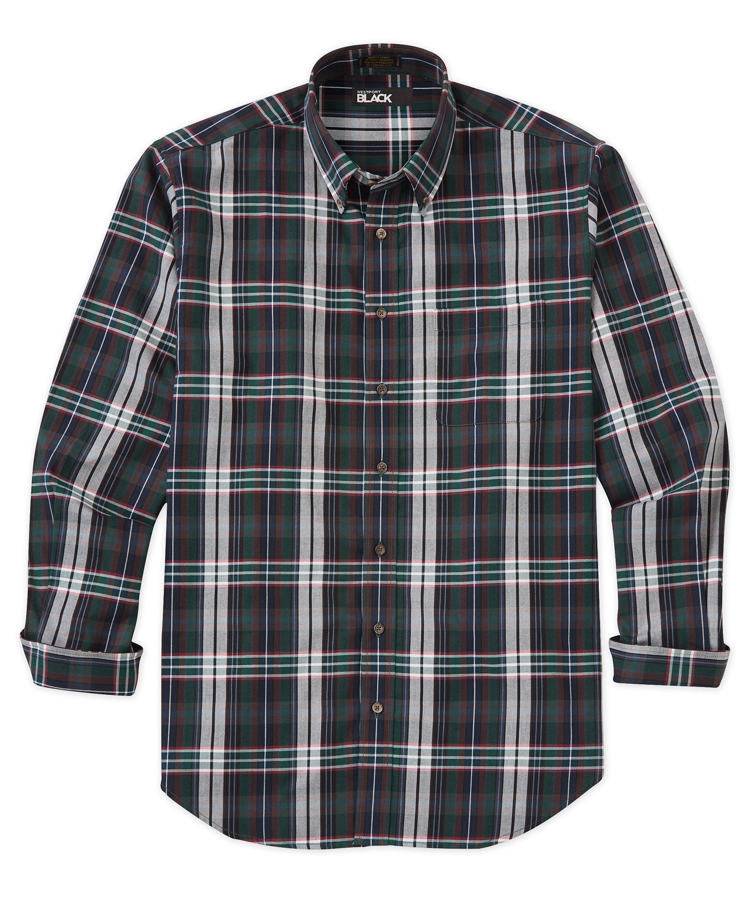 Westport Black Long Sleeve Cotton-Wool Sport Shirt