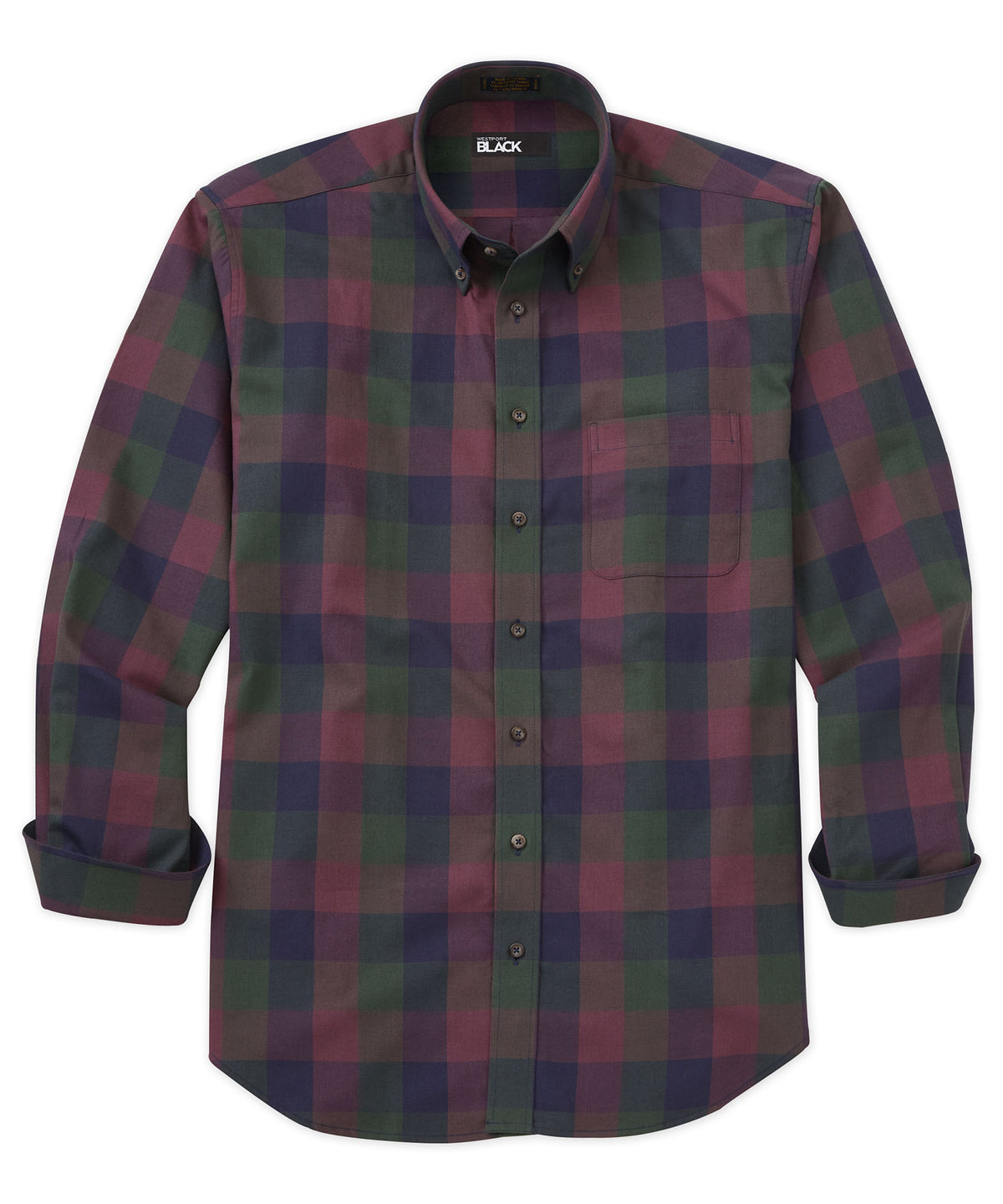 Westport Black Long Sleeve Cotton-Wool Sport Shirt