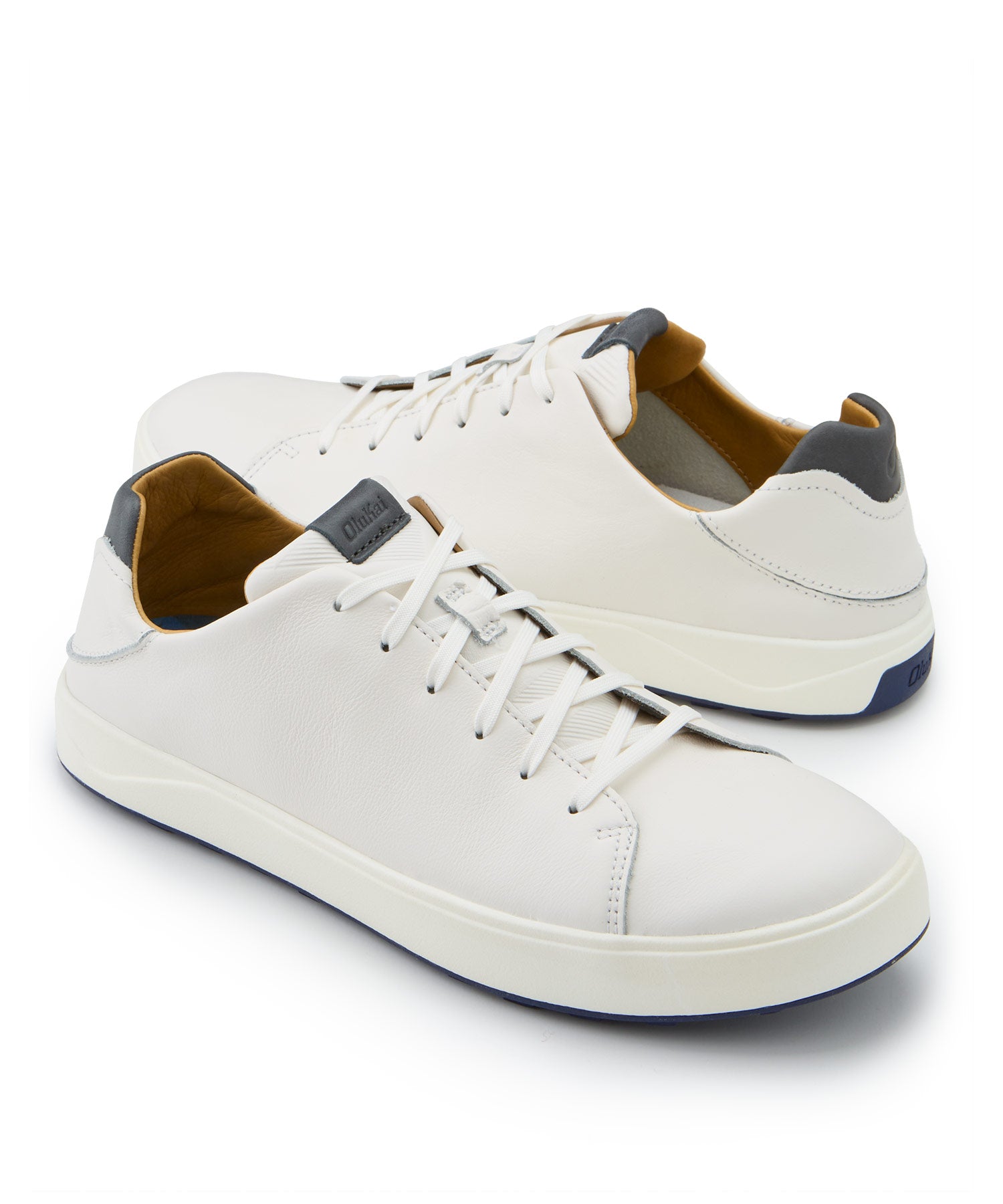 OluKai Wai Alae Leather Golf Lace Up Shoe, Men's Big & Tall