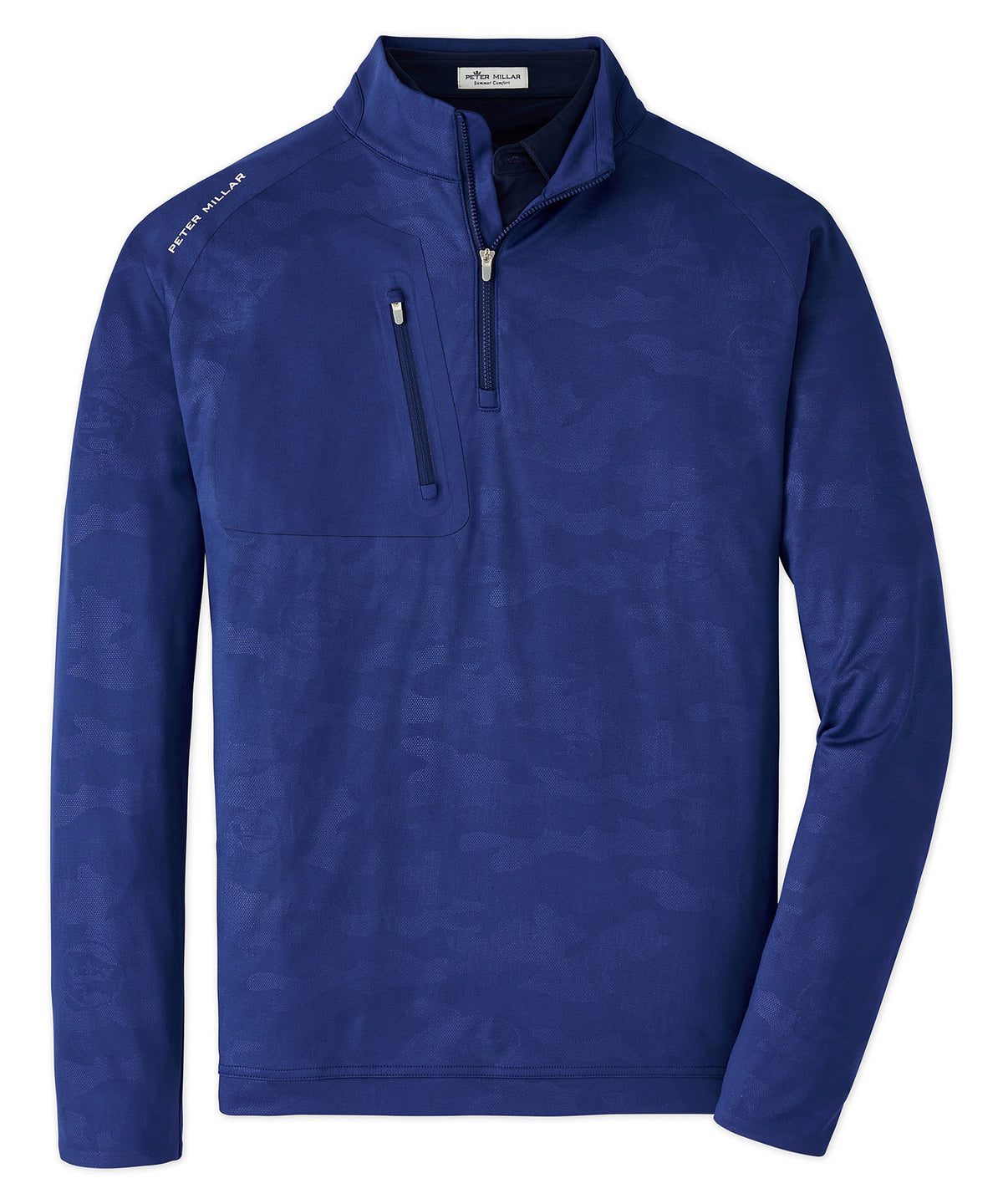 Pullover con zip a un quarto con stampa mimetica Peter Millar, Men's Big & Tall