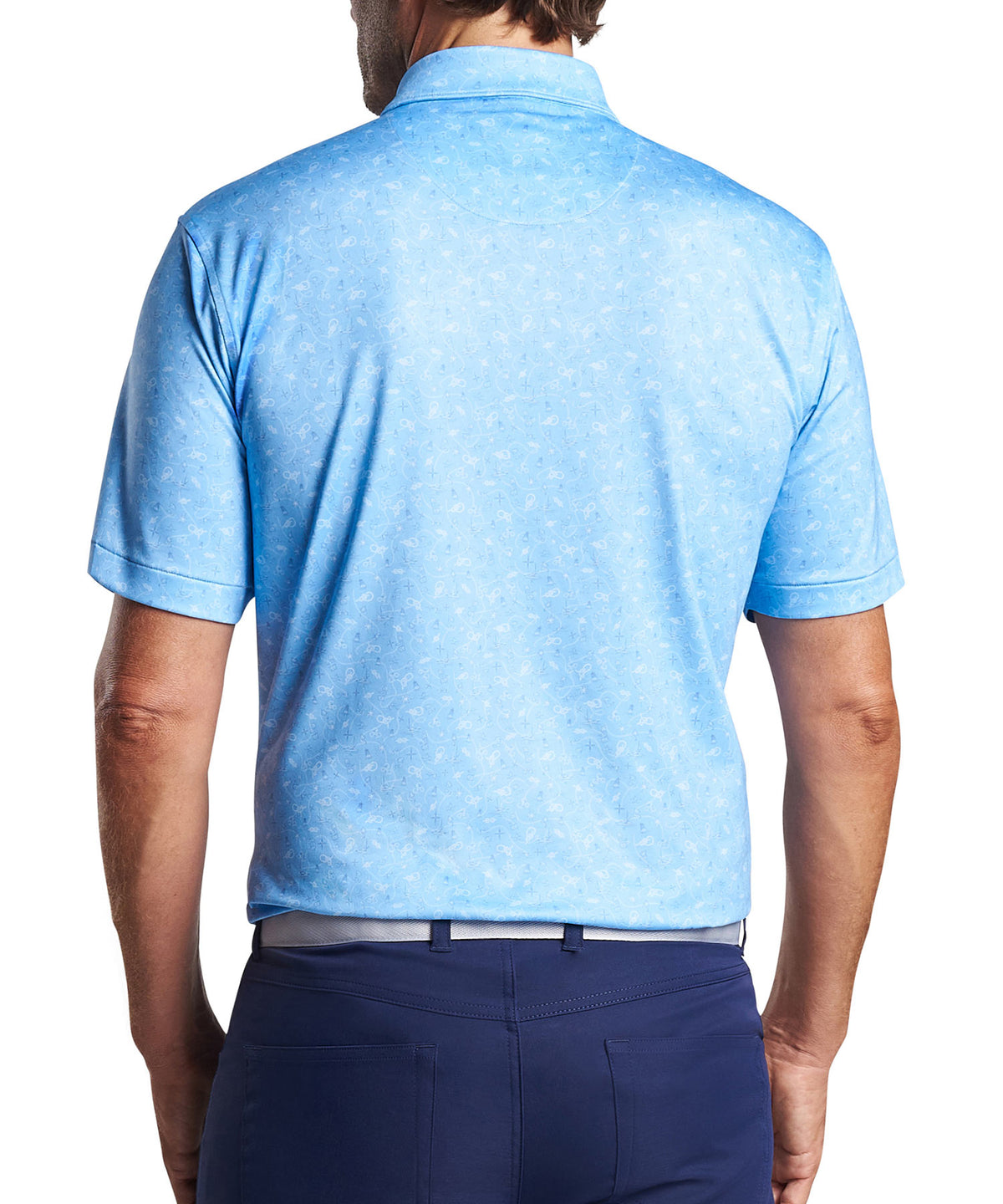 Peter Millar Short Sleeve Nautical Print Polo Knit Shirt