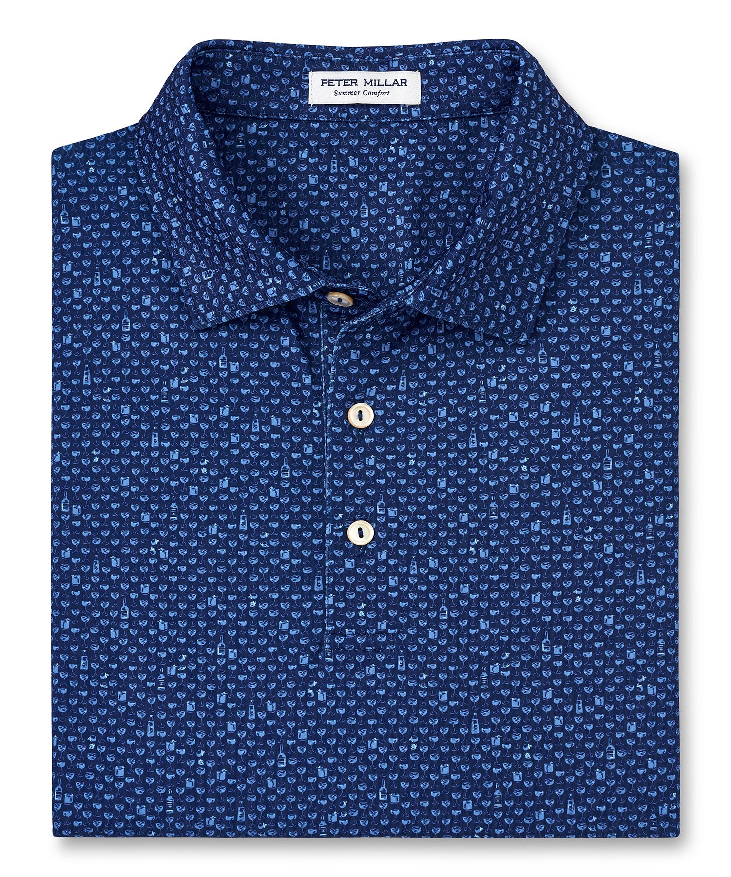 Peter Millar Short Sleeve Whiskey Print Polo Knit Shirt, Men's Big & Tall