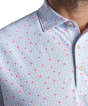 Peter Millar Short Sleeve Starfish Print Polo Knit Shirt
