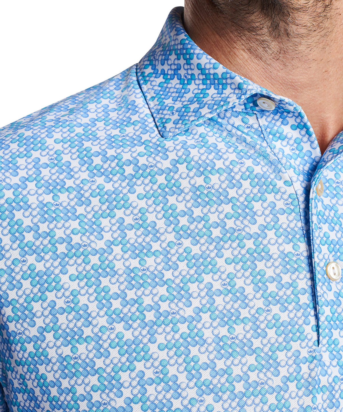 Peter Millar Short Sleeve Game Over Print Polo Knit Shirt